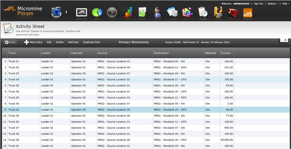 Mining Reporting Software - Activity Sheet Mining Reporting Software - Activity Sheet