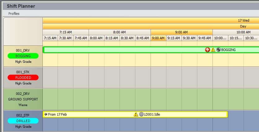 Mine control system - software logging Mine control system - software logging