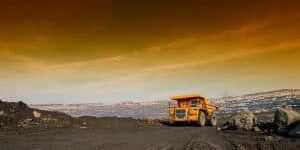 Truck, delivery by the motor transport of iron ore from a pit